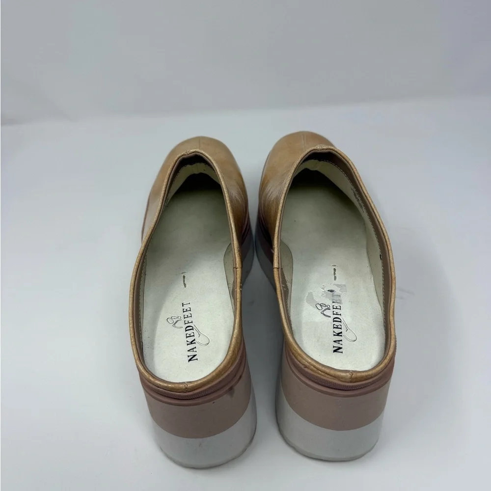 Naked Feet Coach Platform Clogs Size 10